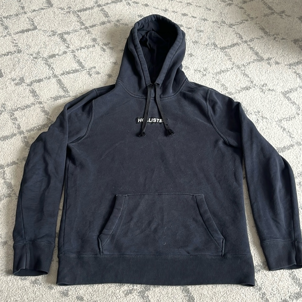 hollister black logo pullover hoodie